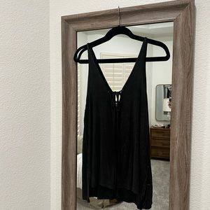 We the Free Black tank with tie closure